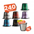 240 CAPSULAS COMBO MIX + 2 TAZAS DE REGALO